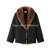 Cozy Girls Oversized Shaggy Fur Trim Puffer Jacket Women Faux Fox Fur Shawl Collar Quilted Coat Winter Warm Outerwears