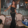 Elegant Women 2 Piece Dress Set Maxi Wedding Guest Dress Lace Up Crop Top and Maxi Skirt Set Formal Event Dress