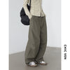 Women Pants Solid Loose Casual Outdoor Workwear Female Wide Leg Trousers Drawstring Windproof Spring Autumn