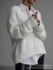 Women Knitted Thick Cashmere Wool Cardigan Chic V Neck Single Breasted Long Sleeve Sweater Fall Winter Coat Outwear