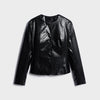 Women's Crocodile Embossed Short Jacket Round Neck Long Sleeve Single Breasted Coat Vintage Y2K Streetwear Autumn Casual Outfit
