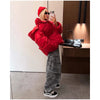 Women Brown Drawstring Waist Puffer Jacket Stand Collar Warm Cotton Padded Coat Casual Oversized Winter Parka Outerwear