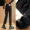Spring Winter Plus Velvet Women Jeans Button High Waist Solid Pants Pockets Thicken Casual Straight Trousers