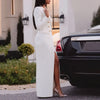 Women Elegant Double-breasted Maxi Jacket Solid Deep V-Neck Long Sleeve Cardigan High Street Office Lady British Jackets