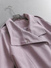 Solid-color England Style Tie-waist Mid-length Coats Long Sleeves Autumn Simple Women's Jackets