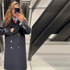Elegant Shawl Collar Lace Up Long Woolen Coat Women Full Sleeve Belt Lapel Thick Overcoat Autumn Winter Lady Chic Outwear