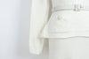 Long Sleeves with Belt Knitted Dresses Beaded Button Black Long Gown Belted Slim Bow White Dress Autumn Elegant Women's Clothing
