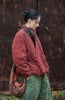 Winter Chinese Style Parkas For Women Bandage Plus Cotton Coats Long Sleeve Loose Pockets Vintage Cotton Parkas