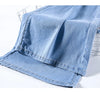 Loycell Sky Blue Ice Silk Boot Cut Pants Summer Casual High Waist Slim Simple Versatile Micro Flared Women's Jeans