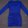 Square Collar Party Clubwear Mini Dresses Women Sexy Low Chest Tight Short Dress Autumn Solid Color Ruched Wrap Hip Dress Lady