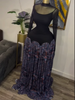 Women Tie Dye Printed Patchwork A-line with Sashes Fit and Flare A-line Maxi Long Dress Education Vacation Prom Dresses