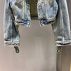 Vintage Short Denim Jacket Women Spring Autumn Lapel Jeans Jacket Coat Casual Female Outerwear Streetwear