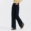 Women Jeans Panel Raw Hem Flare Leg Retro Street Style Slim Long Denim Pants Spring Urban Daily Wear
