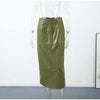 Chic Stand Collar Leather Long Skirt Sets Women Long Sleeve Jackets Spliced Solid Skirts Autumn Lady Y2k Outfits Dress