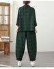 Checkered Blazer Suit For Women Spring And Autumn Korean Version Two-Piece Set Jacket Loose Harem Pants Oversized w1435