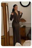 White Swinging Collar Long Dress For Women Ruched High Waist Long Sleeves Slim Elegant Evening Party Gowns