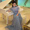 Customized Prom Dresses Classic Organza Feather Beading Draped A-line Long Dress Evening Party for Women