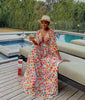 Long Dress Women Dresses A Line Vestidos Y2k Streetwear V Neck Full Sleeve Print Dot Elegant Party Night Work High Waist