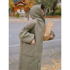 Autumn Winter Korean Loose Women Down Cotton Coat Hooded Medium Length Cotton Coat Large Pocket Windproof Coat