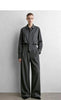 Minimalist Women Stripe Shirt Autumn Lapel Concealed Placket Loose Wide Leg Pants Casual Trousers Separate 12623109