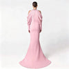 wedding socialite long dress, evening gown, women's dress, celebrity studded diamond long sleeve party dress