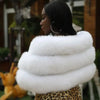 Janefur Real Fox Fur Shawl Poncho Women Elegant Wedding Bridal Formal Party Warm Winter Natural Fur Cape Coat