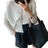 Style High‑Quality Women Pleated Blazer, Lapel Single Button Short Long‑Sleeve Coat, Casual Elegant Outerwear