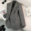 Women's Autumn Winter Long Sleeve Blazer Coats Vintage Thick Woolen Jackets Notched Elegant Outerwears Female Clothes