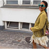 Faux Leather Fringe Women's Blazer Jackets Lapel Long Sleeve Single Breasted Tassel Jacket Vintage Casual Outerwear Coat