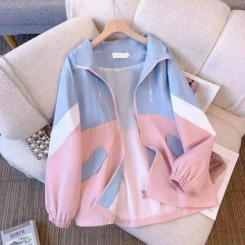 Ladies Long Sleeves Sports Workwear Coat Feminine Thin Stormtrooper Jacket Spring Autumn Women Hooded Zipper Outwear