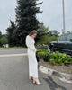 Lace-Up Female Knit Maxi Dress Autumn High Waist Patchwork Long Sleeve Loose Solid Dress Bandage Knitwear Dress