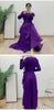 Ruffle Edge Maxi Pleated Dress For Women Round Neck Long Sleeves Solid Color Stitching Belt Dresses 2DA9911