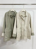 Casual Stand-up Collar Safari Style Mid-length Coat for Women A-line Pleated Waist Spring and Autumn Trench