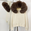 Knitwear Cardigan Women Spring Knitted Jacket Female Autumn Hooded Real Fox Fur Coat Natural Short Fur Coat Casual