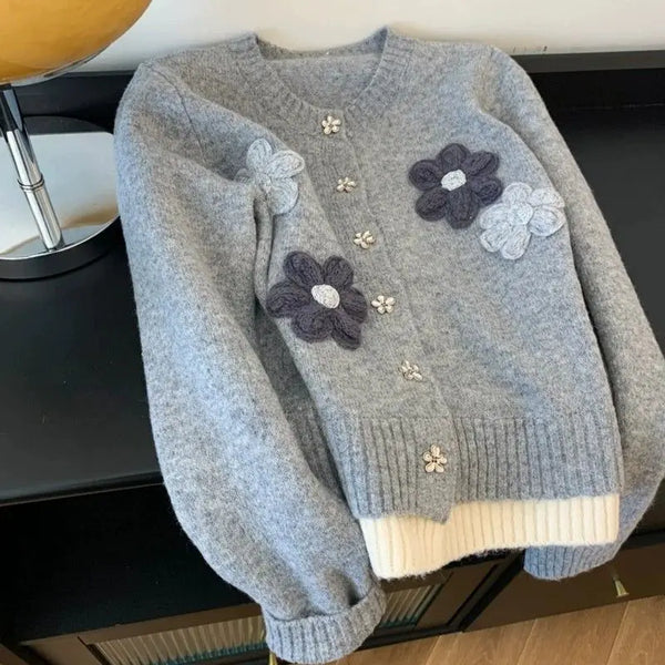 knit Cardigan women's Spring Autumn All-Match Casual Loose Long Sleeve Short Sweater Coat Female Knitwear Tops