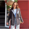 Printed Tassel Blazer Women Spliced Lapel Suit Jacket for Women Streetwear Autumn Winter Loose Casual Outerwear