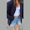 Women's Printed Tassels Blazer Loose Lapel Single Breasted Full Sleeve Female Suit Jackets Autumn Commute Outwear