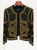 High Street F/W Designer Jacket Women's Metal Rivet Beaded Tweed Jacket
