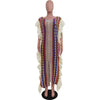 Women Knit Ribbed Clock Ruffes Side Sleeve Front Split Striped Straight Maxi Dress Vintage Vestidos Dresses