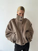 Women Stand Collar Spring Woolen Coats Single Breasted Loose Female Long Sleeve Jacket Office Lady Street Short Coat
