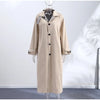 Double-side Long Trench Coats Women's Loose Full Sleeves Single-breasted Pockets Lapel Coats Ladies Spring Outwear
