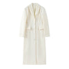 Elegant Waist Cinching Woolen Coats Autumn Winter Lady Single-breasted Lapel Long Overcoat Women's High Street Outwear