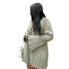 Long Sleeve Women V-neck Pleated Dress Casual Streetwear Plus Size Mini Dresses Autumn Slim Party Casual
