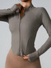 Women's Long-Sleeved Clothes Zipper Sports Jacket Top Outer Wear Professional Training Running Fitness Clothes Spring