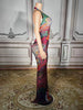 Sexy Sparkly Rhinestones Long Dress Women Mesh Party Celebrate Birthday Gown Photo Shoot Wear Performance Stage Costume