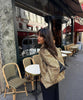 Women's Sequined Bomber Jacket Fall O Neck Long Sleeve Pocket Stretch Hem Sequins Jacket Coat Female Chic Outerwear