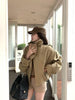 Women's Korean Style Relaxed Trench Coat Vintage Khaki Utility Jacket Spring Fall Casual Chic Versatile Outerwear