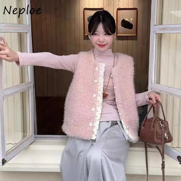 Sweet Lamb Wool Corduroy Women Clothing Minority Age Reduction Vests Slim Loose Casual Sell Chaqueta Mujer
