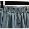 High Waist Casual Denim Skirts Women Vintage Style Single-breasted Basics Female A-line Long Skirts B3848