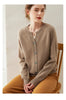 Spring Women's Cardigan 100% Cashmere Knitted Sweater Chic Tops Cashmere Coat Casual O-Neck Loose Women Cardigan